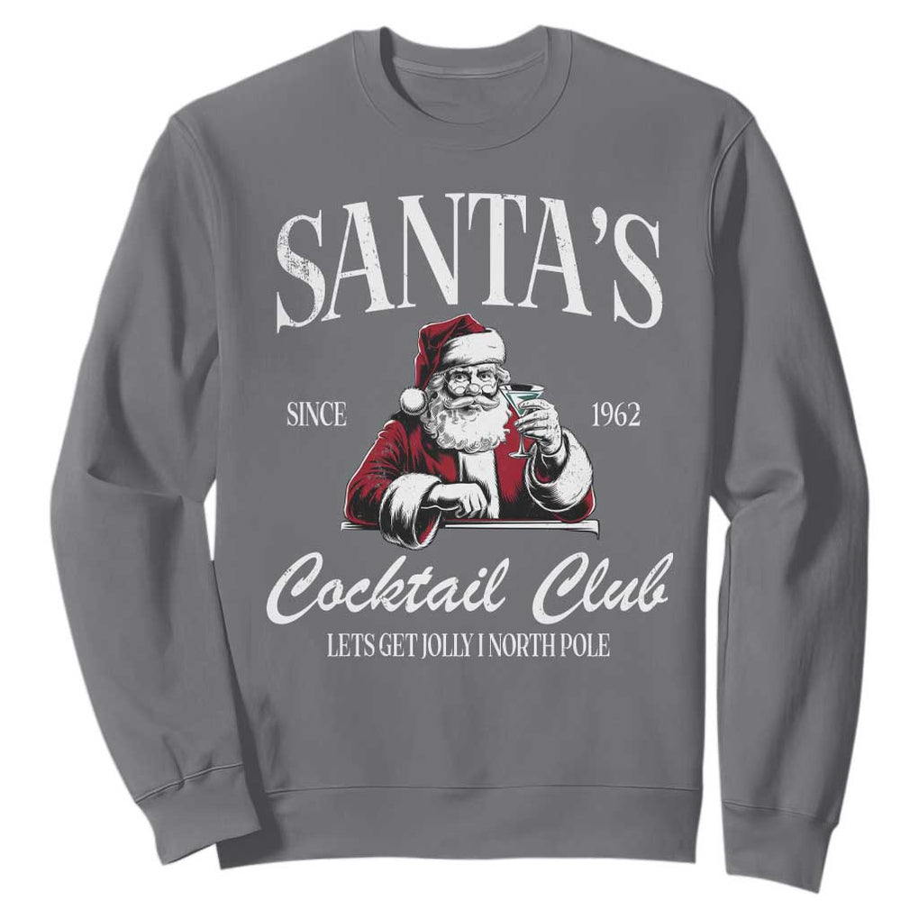Funny Christmas Sweatshirt Santas Cocktail Club Christmas Espresso Martini Dirty Martini TS10 Charcoal Print Your Wear