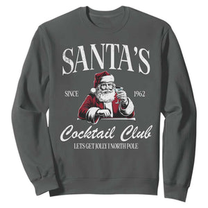 Funny Christmas Sweatshirt Santas Cocktail Club Christmas Espresso Martini Dirty Martini TS10 Dark Heather Print Your Wear