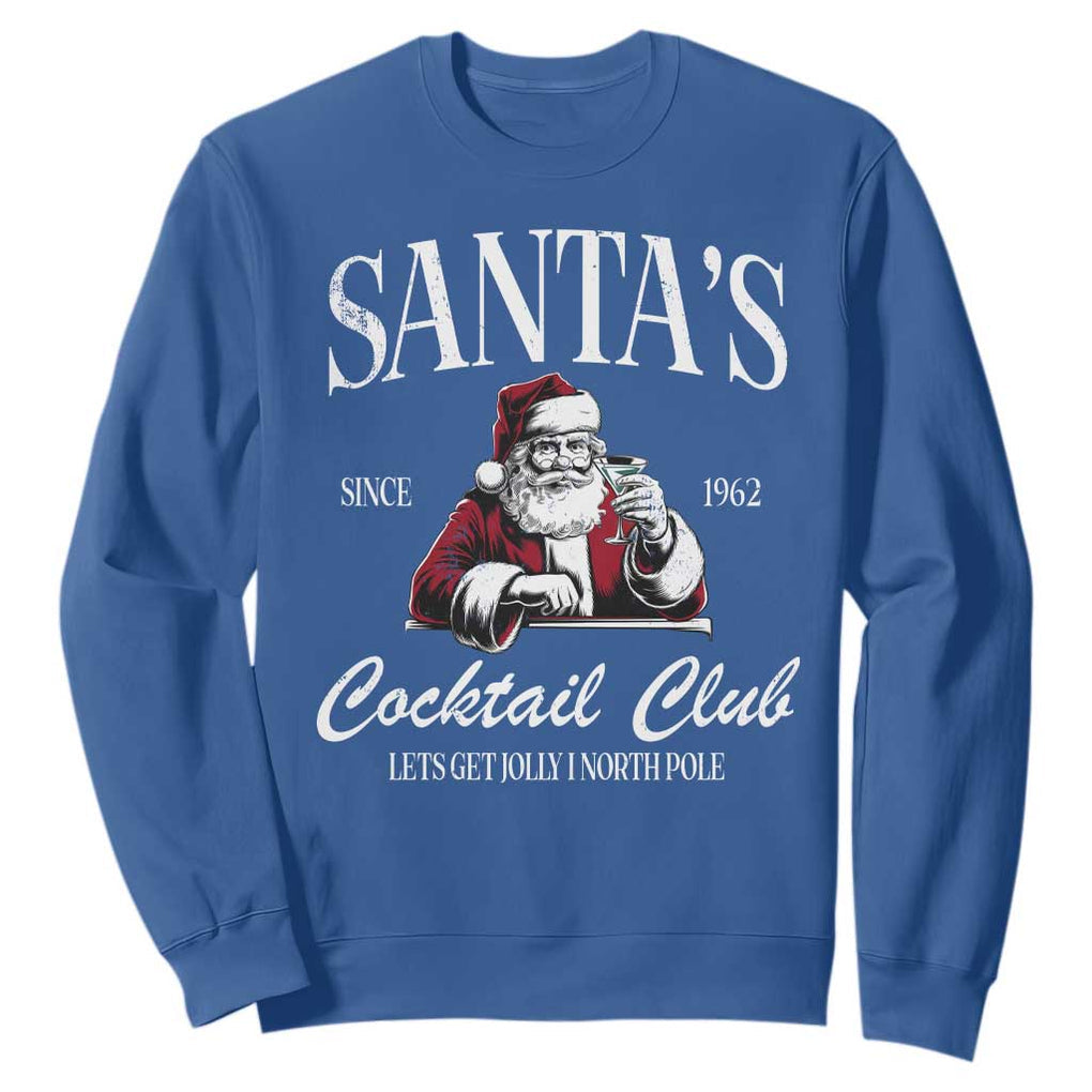 Funny Christmas Sweatshirt Santas Cocktail Club Christmas Espresso Martini Dirty Martini TS10 Royal Blue Print Your Wear