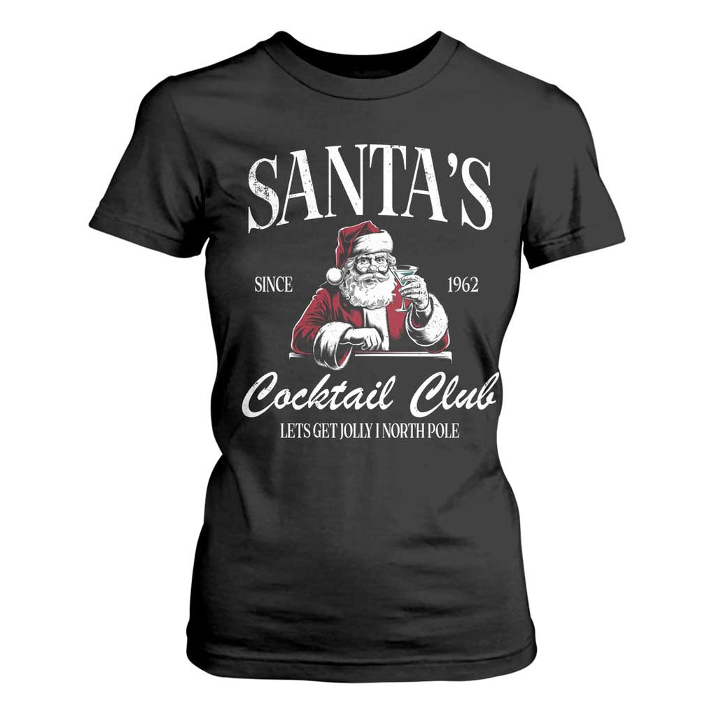 Funny Christmas T Shirt For Women Santas Cocktail Club Christmas Espresso Martini Dirty Martini TS10 Black Print Your Wear