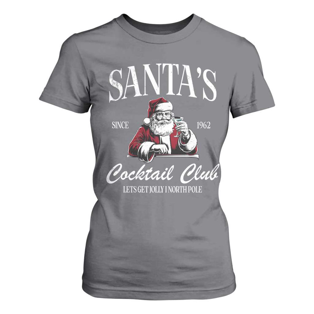 Funny Christmas T Shirt For Women Santas Cocktail Club Christmas Espresso Martini Dirty Martini TS10 Charcoal Print Your Wear