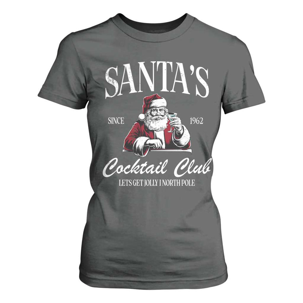 Funny Christmas T Shirt For Women Santas Cocktail Club Christmas Espresso Martini Dirty Martini TS10 Dark Heather Print Your Wear