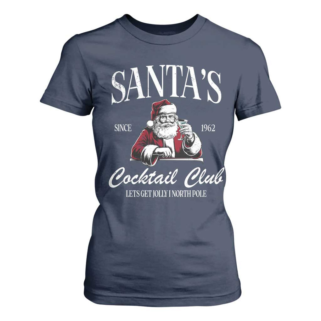 Funny Christmas T Shirt For Women Santas Cocktail Club Christmas Espresso Martini Dirty Martini TS10 Navy Print Your Wear