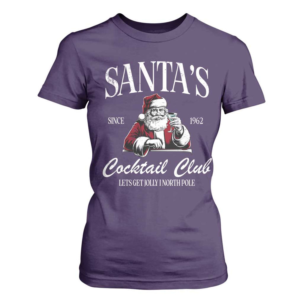 Funny Christmas T Shirt For Women Santas Cocktail Club Christmas Espresso Martini Dirty Martini TS10 Purple Print Your Wear