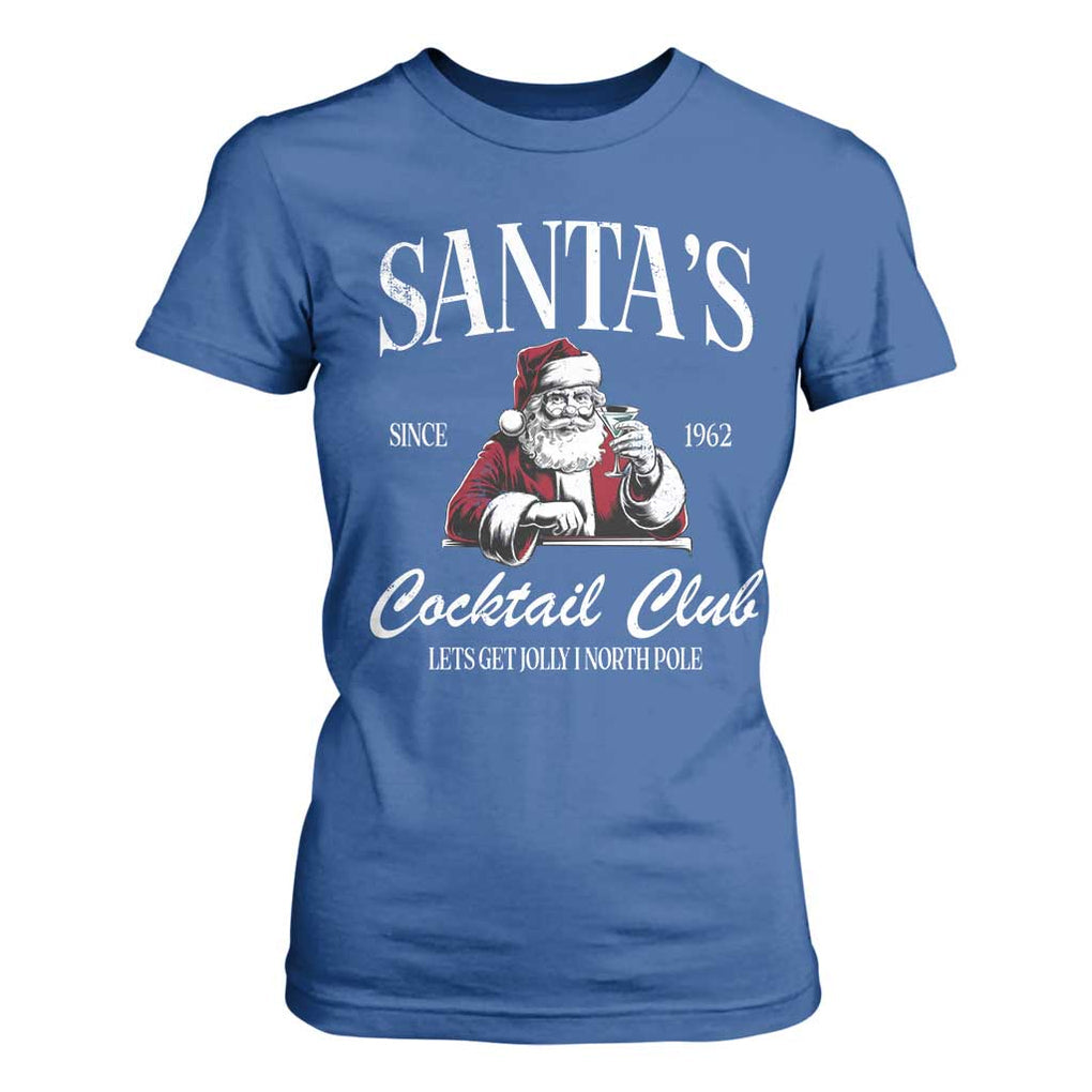 Funny Christmas T Shirt For Women Santas Cocktail Club Christmas Espresso Martini Dirty Martini TS10 Royal Blue Print Your Wear