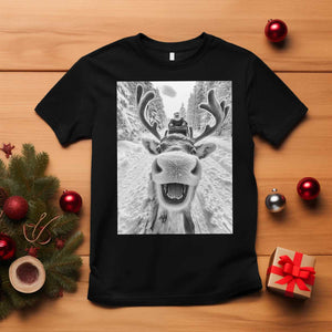 Funny Reindeer Selfie Christmas T Shirt TS10 Black Print Your Wear
