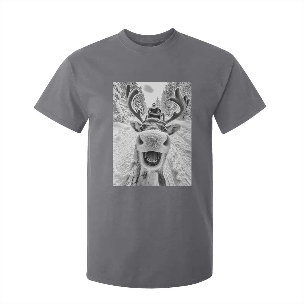 Funny Reindeer Selfie Christmas T Shirt For Kid TS10 Charcoal Print Your Wear