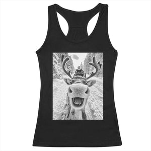 Funny Reindeer Selfie Christmas Racerback Tank Top TS10 Black Print Your Wear
