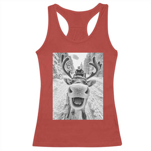 Funny Reindeer Selfie Christmas Racerback Tank Top TS10 Red Print Your Wear