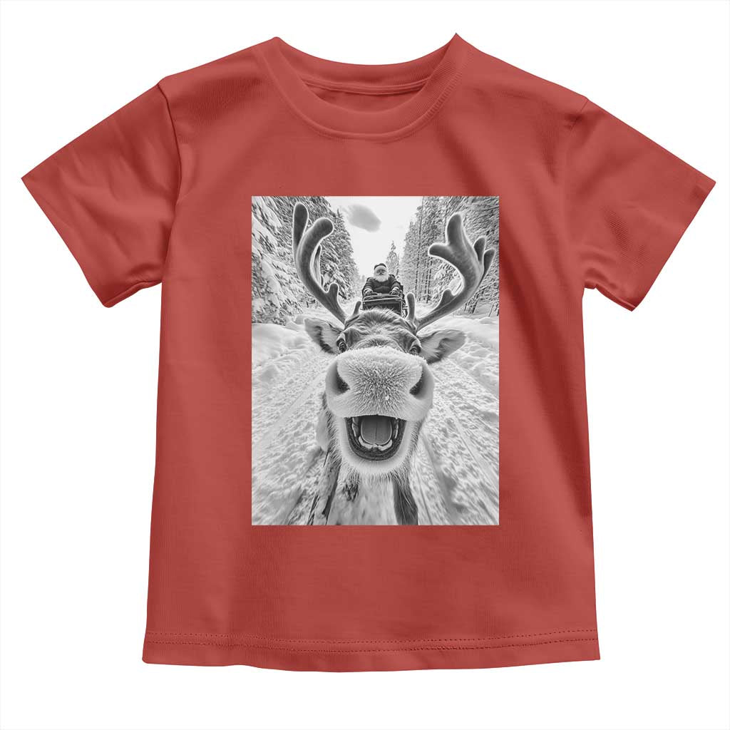 Funny Reindeer Selfie Christmas Toddler T Shirt TS10 Red Print Your Wear