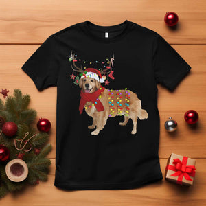 Golden Retriever Christmas T Shirt Gift for Dog Lover Happy New Year Xmas Lights TS10 Black Print Your Wear