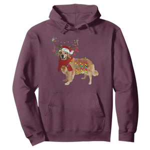 Golden Retriever Christmas Hoodie Gift for Dog Lover Happy New Year Xmas Lights TS10 Maroon Print Your Wear