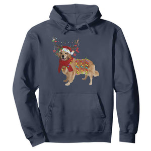 Golden Retriever Christmas Hoodie Gift for Dog Lover Happy New Year Xmas Lights TS10 Navy Print Your Wear