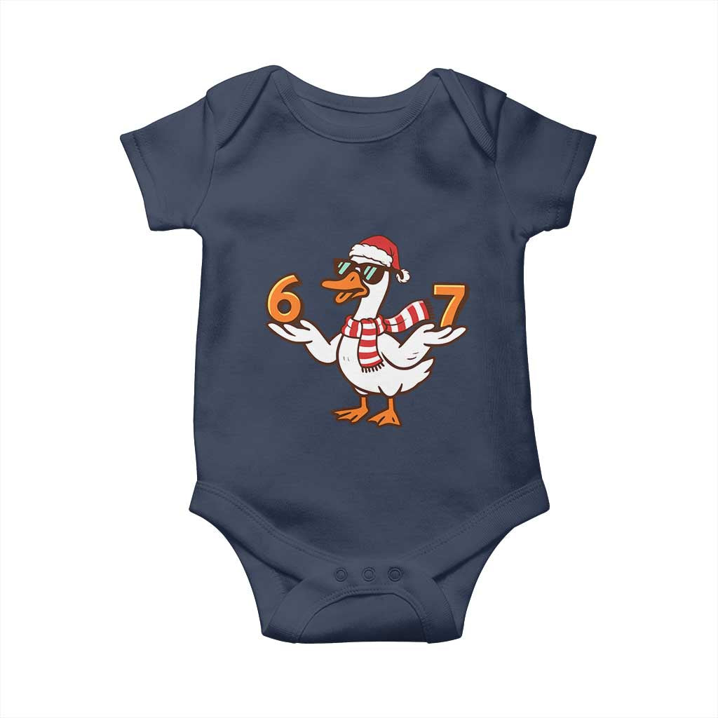 67 Christmas Silly Goose Baby Onesie 6 7 Meme Funny Six Seven Gen Alpha Slang TS10 Navy Print Your Wear