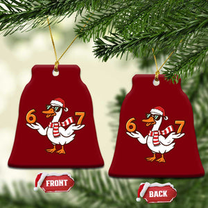 67 Christmas Silly Goose Ceramic Ornament 6 7 Meme Funny Six Seven Gen Alpha Slang TS10 Print Your Wear
