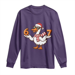 67 Christmas Silly Goose Long Sleeve Shirt 6 7 Meme Funny Six Seven Gen Alpha Slang TS10 Purple Print Your Wear