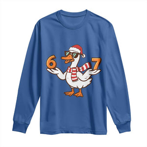 67 Christmas Silly Goose Long Sleeve Shirt 6 7 Meme Funny Six Seven Gen Alpha Slang TS10 Royal Blue Print Your Wear