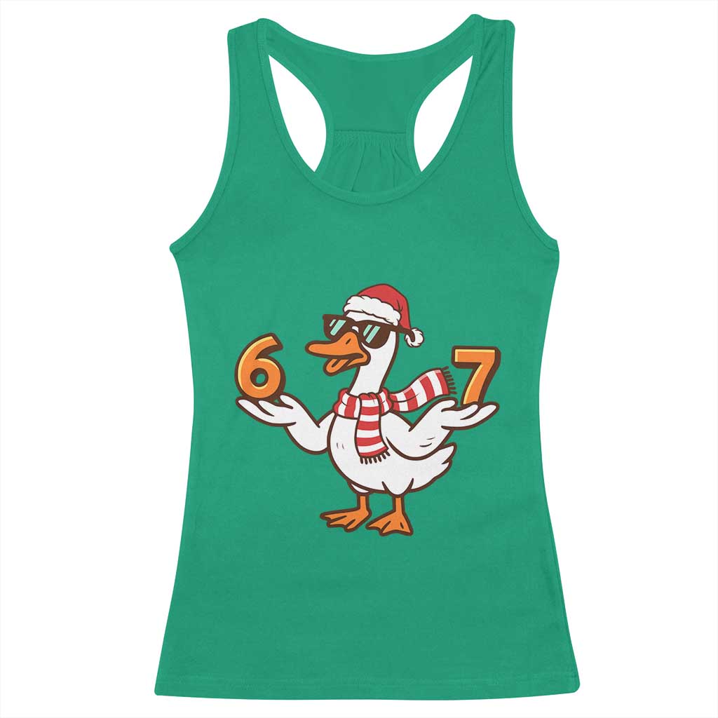 67 Christmas Silly Goose Racerback Tank Top 6 7 Meme Funny Six Seven Gen Alpha Slang TS10 Irish Green Print Your Wear