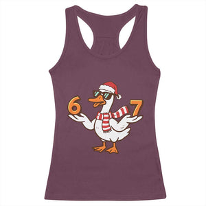 67 Christmas Silly Goose Racerback Tank Top 6 7 Meme Funny Six Seven Gen Alpha Slang TS10 Maroon Print Your Wear