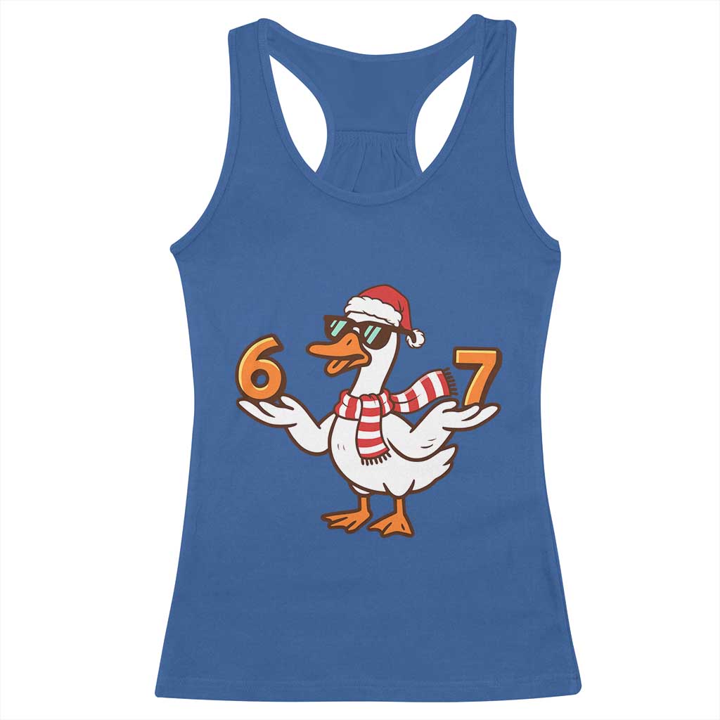 67 Christmas Silly Goose Racerback Tank Top 6 7 Meme Funny Six Seven Gen Alpha Slang TS10 Royal Blue Print Your Wear