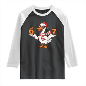67 Christmas Silly Goose Raglan Shirt 6 7 Meme Funny Six Seven Gen Alpha Slang TS10 Black White Print Your Wear