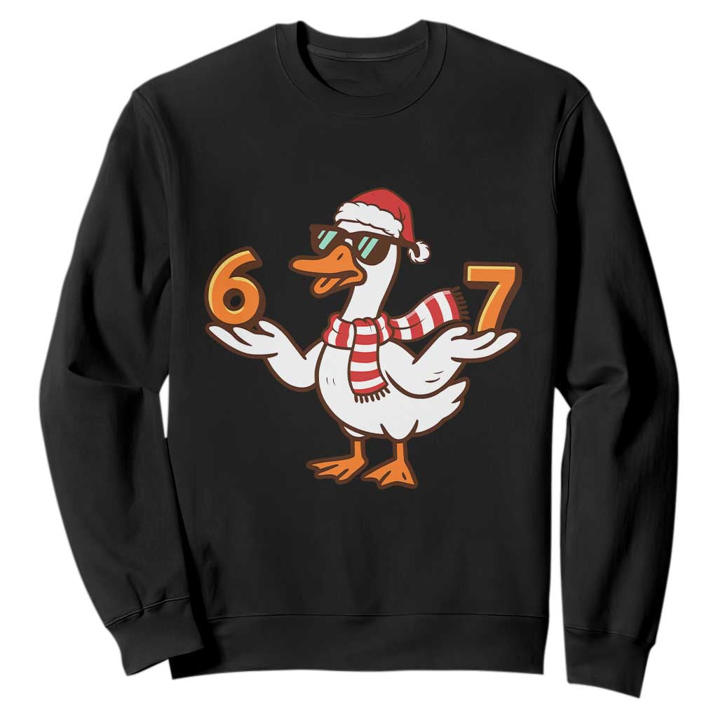 67 Christmas Silly Goose Sweatshirt 6 7 Meme Funny Six Seven Gen Alpha Slang TS10 Black Print Your Wear
