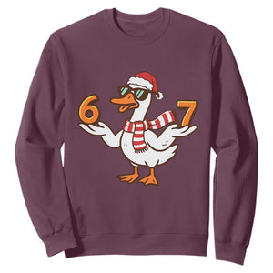 67 Christmas Silly Goose Sweatshirt 6 7 Meme Funny Six Seven Gen Alpha Slang TS10 Maroon Print Your Wear