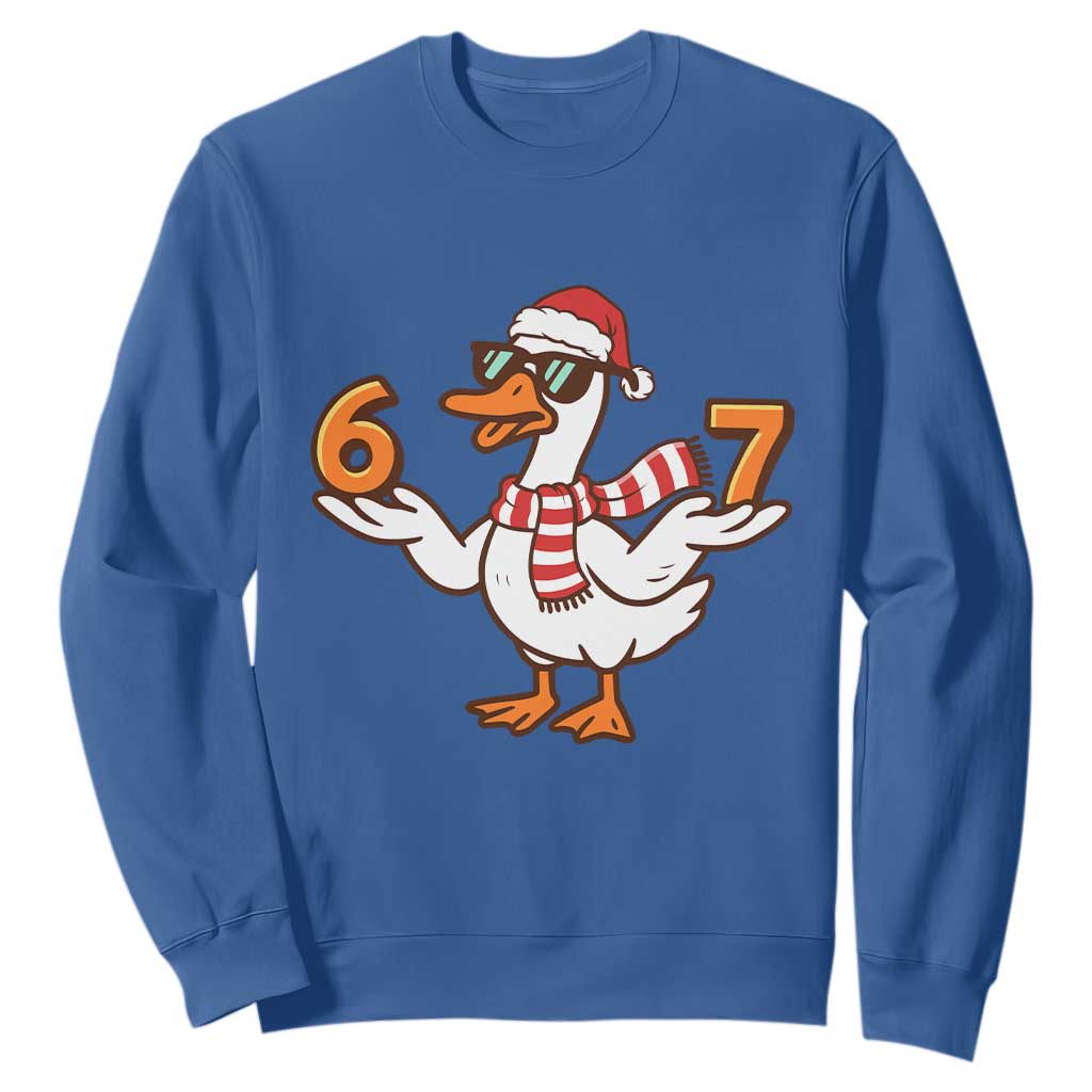 67 Christmas Silly Goose Sweatshirt 6 7 Meme Funny Six Seven Gen Alpha Slang TS10 Royal Blue Print Your Wear