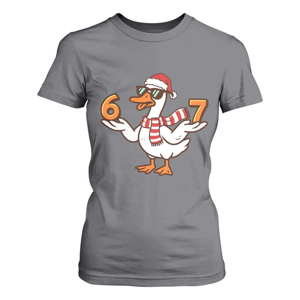 67 Christmas Silly Goose T Shirt For Women 6 7 Meme Funny Six Seven Gen Alpha Slang TS10 Charcoal Print Your Wear