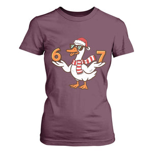 67 Christmas Silly Goose T Shirt For Women 6 7 Meme Funny Six Seven Gen Alpha Slang TS10 Maroon Print Your Wear