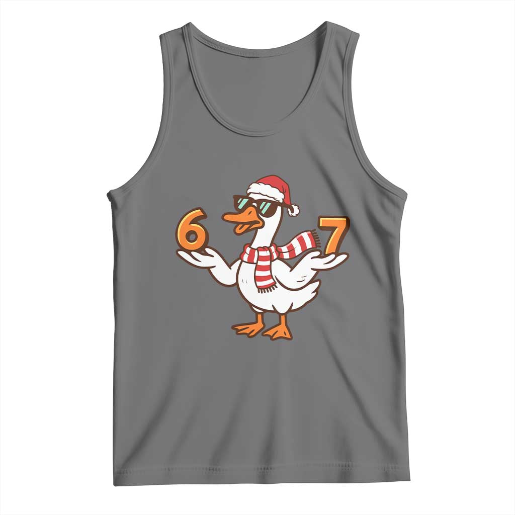 67 Christmas Silly Goose Tank Top 6 7 Meme Funny Six Seven Gen Alpha Slang TS10 Black Heather Print Your Wear