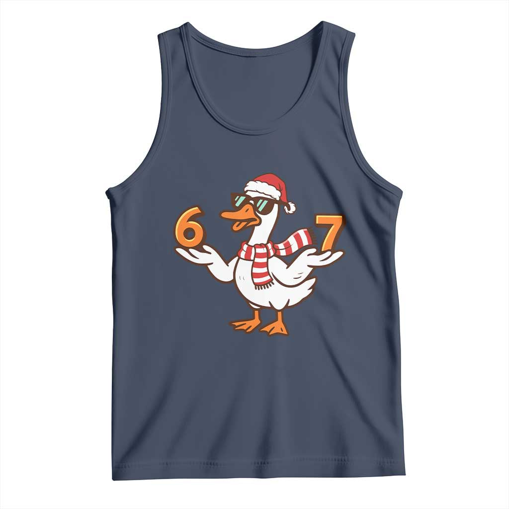 67 Christmas Silly Goose Tank Top 6 7 Meme Funny Six Seven Gen Alpha Slang TS10 Navy Print Your Wear
