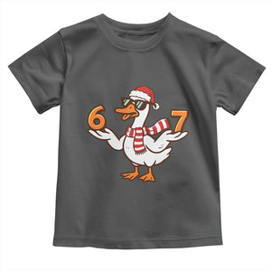 67 Christmas Silly Goose Toddler T Shirt 6 7 Meme Funny Six Seven Gen Alpha Slang TS10 Dark Heather Print Your Wear
