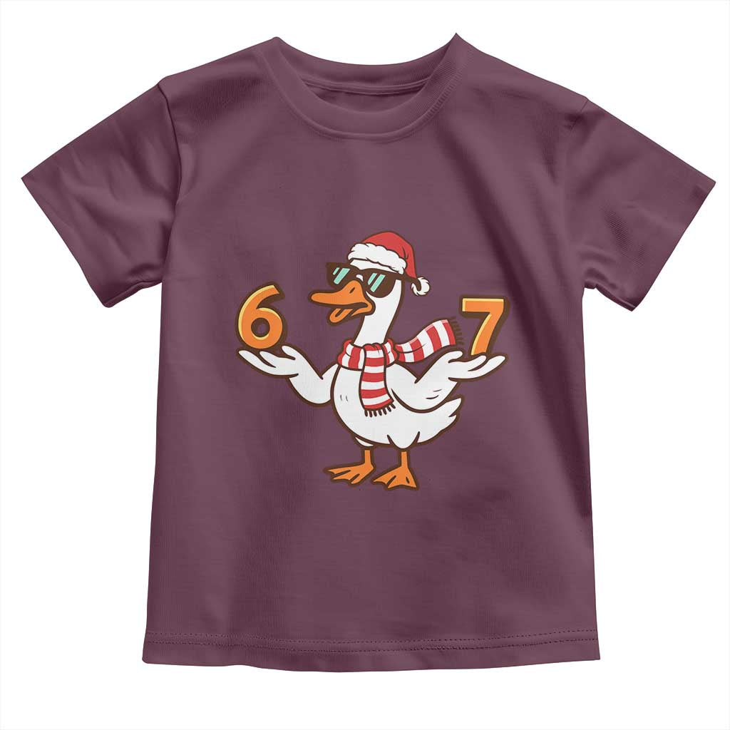 67 Christmas Silly Goose Toddler T Shirt 6 7 Meme Funny Six Seven Gen Alpha Slang TS10 Maroon Print Your Wear