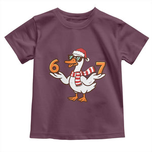 67 Christmas Silly Goose Toddler T Shirt 6 7 Meme Funny Six Seven Gen Alpha Slang TS10 Maroon Print Your Wear