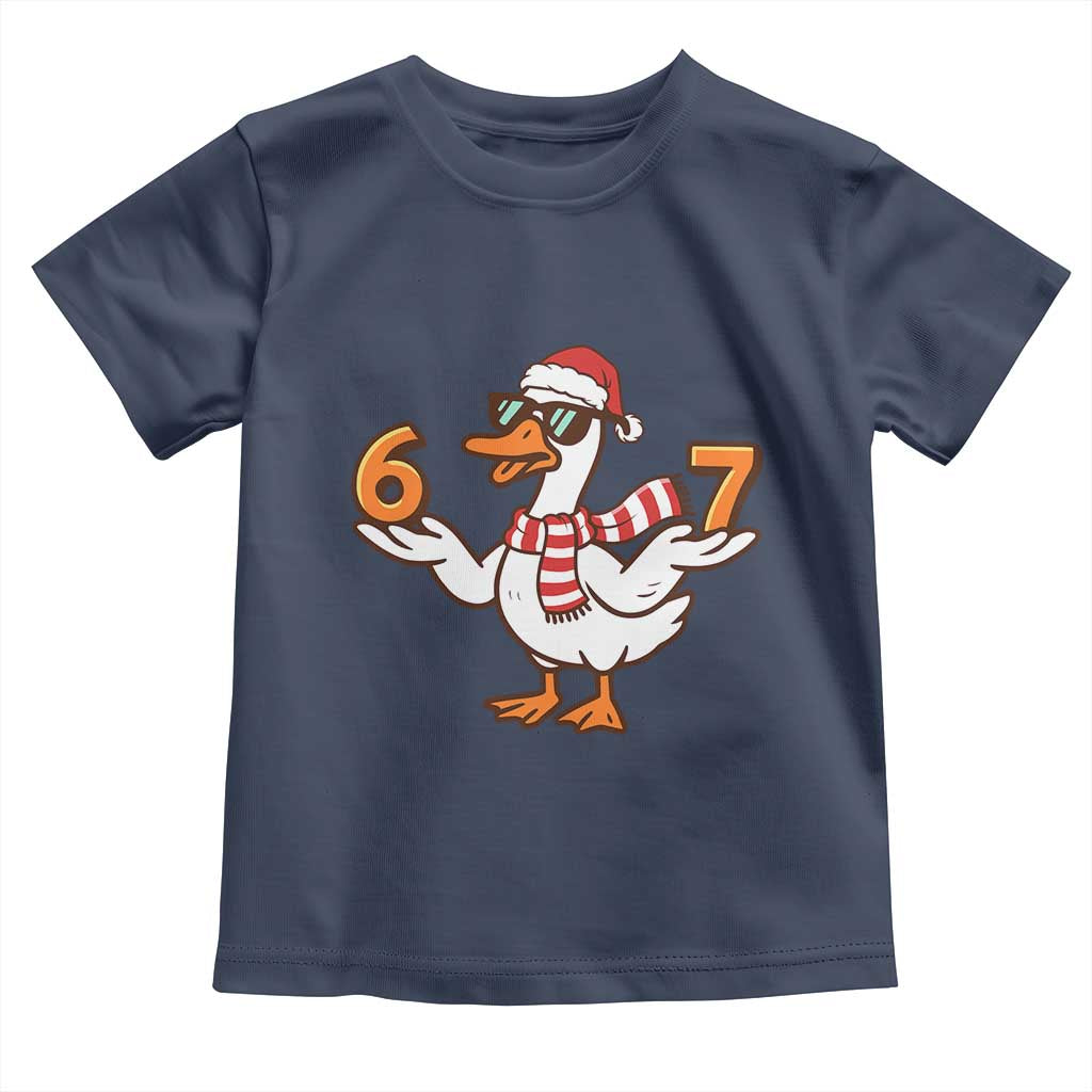 67 Christmas Silly Goose Toddler T Shirt 6 7 Meme Funny Six Seven Gen Alpha Slang TS10 Navy Print Your Wear