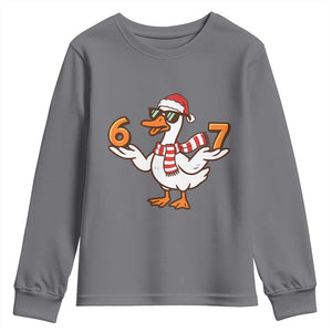 67 Christmas Silly Goose Youth Sweatshirt 6 7 Meme Funny Six Seven Gen Alpha Slang TS10 Charcoal Print Your Wear