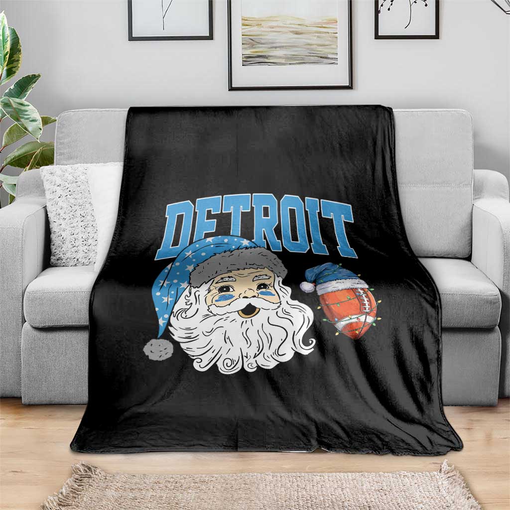 LF Football Christmas Throw Blanket Vintage Santa Claus Face Game Day Sports Fans TS10 Print Your Wear