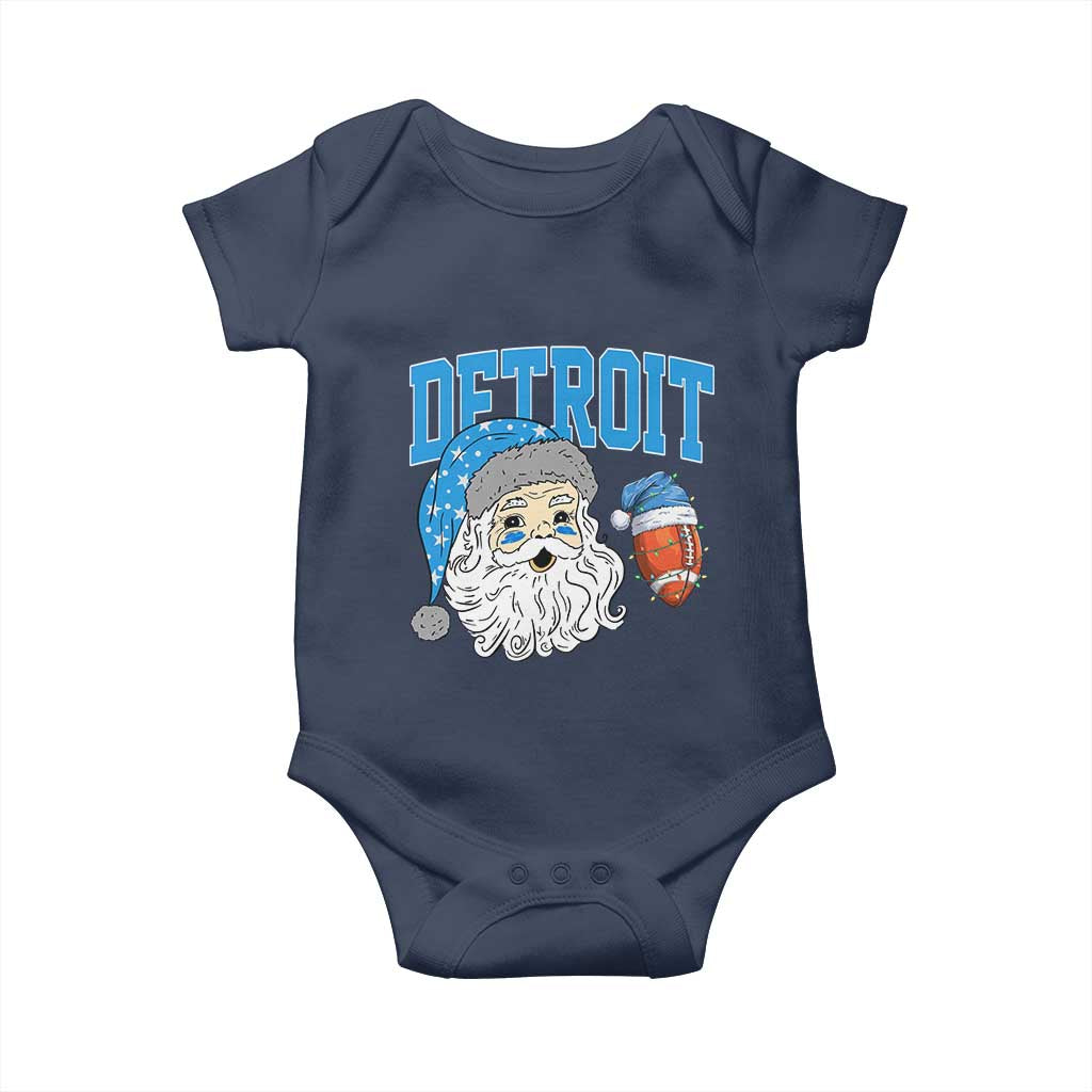 LF Football Christmas Baby Onesie Vintage Santa Claus Face Game Day Sports Fans TS10 Navy Print Your Wear