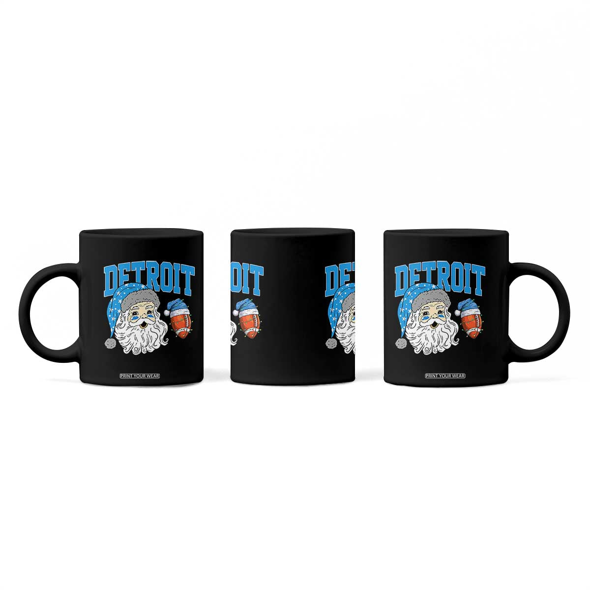 LF Football Christmas Coffee Mug Vintage Santa Claus Face Game Day Sports Fans TS10 Print Your Wear
