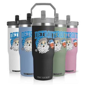 LF Football Christmas Flip Straw Tumbler Vintage Santa Claus Face Game Day Sports Fans TS10 Print Your Wear