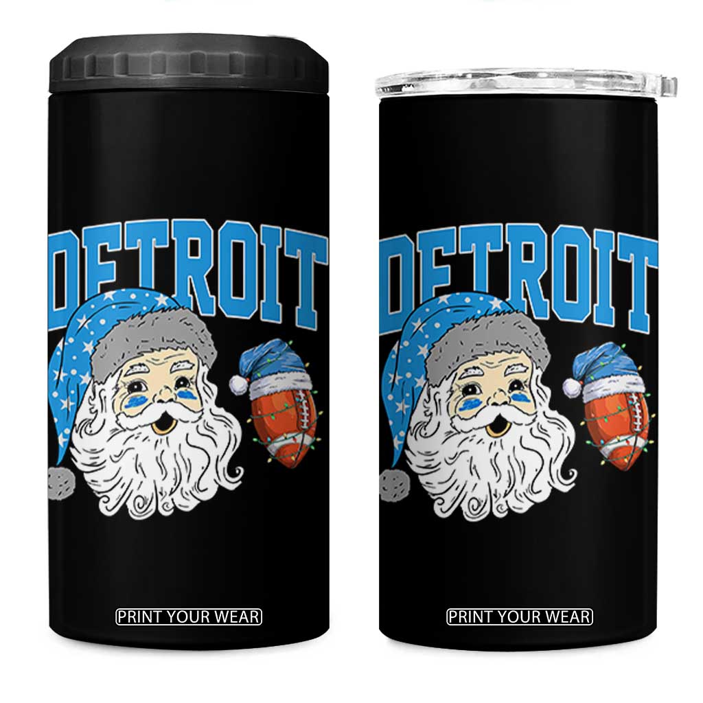 LF Football Christmas 4 in 1 Can Cooler Tumbler Vintage Santa Claus Face Game Day Sports Fans TS10 One Size: 16 oz Black Print Your Wear