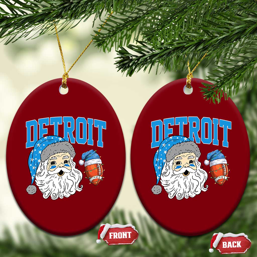 LF Football Christmas Ceramic Ornament Vintage Santa Claus Face Game Day Sports Fans TS10 Print Your Wear