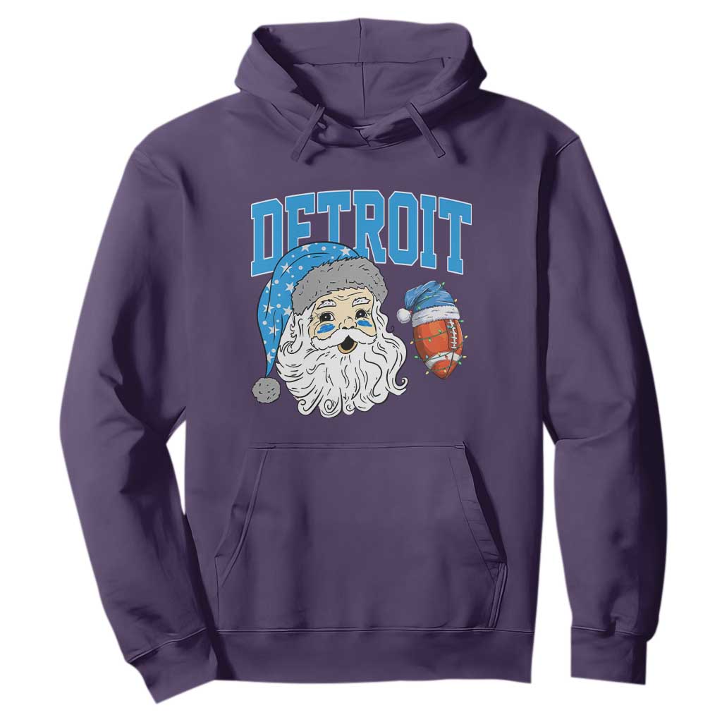 LF Football Christmas Hoodie Vintage Santa Claus Face Game Day Sports Fans TS10 Purple Print Your Wear