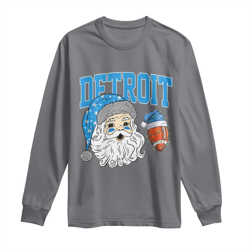 LF Football Christmas Long Sleeve Shirt Vintage Santa Claus Face Game Day Sports Fans TS10 Charcoal Print Your Wear
