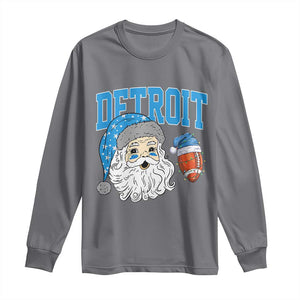 LF Football Christmas Long Sleeve Shirt Vintage Santa Claus Face Game Day Sports Fans TS10 Charcoal Print Your Wear