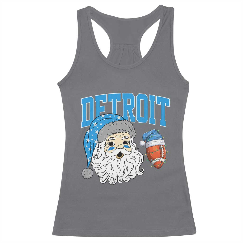 LF Football Christmas Racerback Tank Top Vintage Santa Claus Face Game Day Sports Fans TS10 Charcoal Print Your Wear