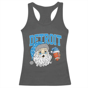 LF Football Christmas Racerback Tank Top Vintage Santa Claus Face Game Day Sports Fans TS10 Dark Heather Print Your Wear