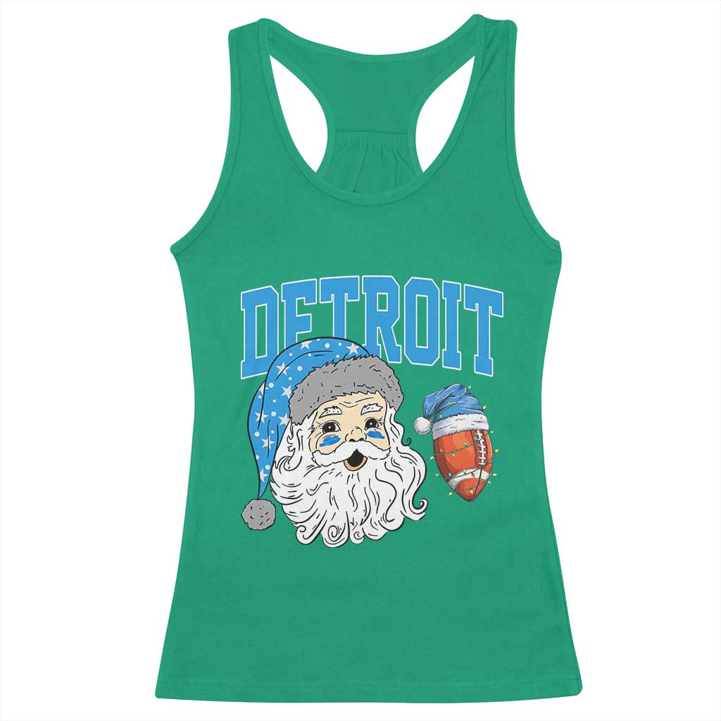 LF Football Christmas Racerback Tank Top Vintage Santa Claus Face Game Day Sports Fans TS10 Irish Green Print Your Wear