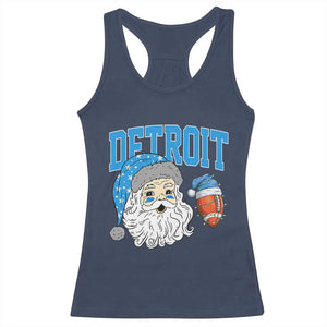 LF Football Christmas Racerback Tank Top Vintage Santa Claus Face Game Day Sports Fans TS10 Navy Print Your Wear
